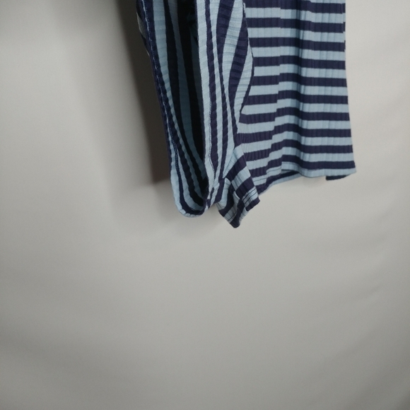 Urban Outfitters Knit Deep V Striped Blue Romper - Picture 10 of 13